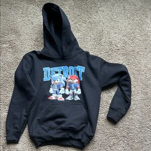Boys Sonic and Knuckles Detroit football hoodie
